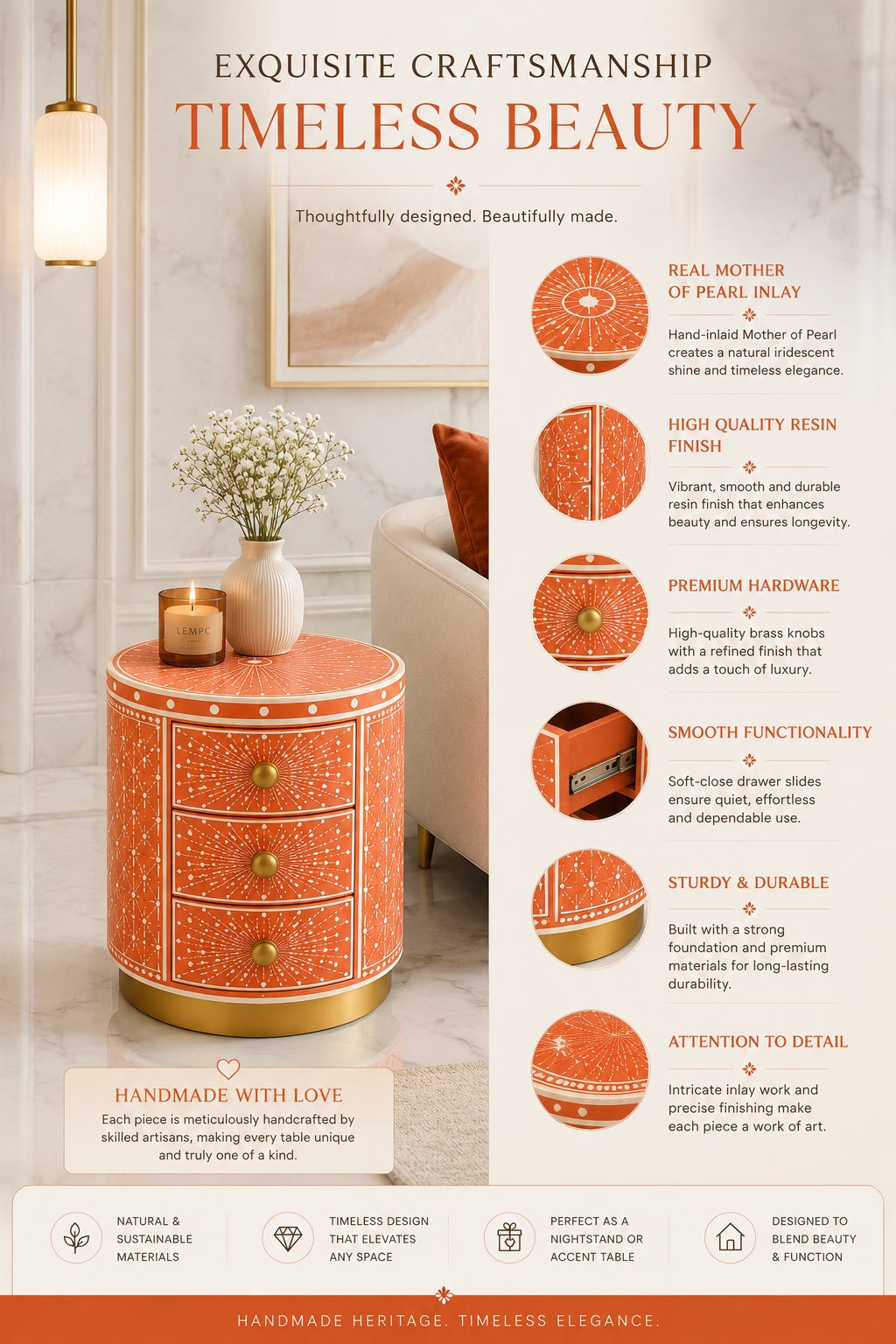 Orange inlay